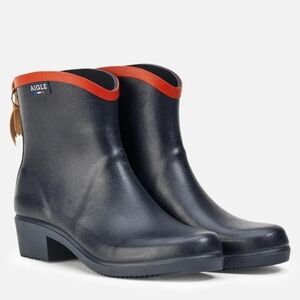 Aigle Miss Juliette Bottillon Navy Ankle Boots - 40
